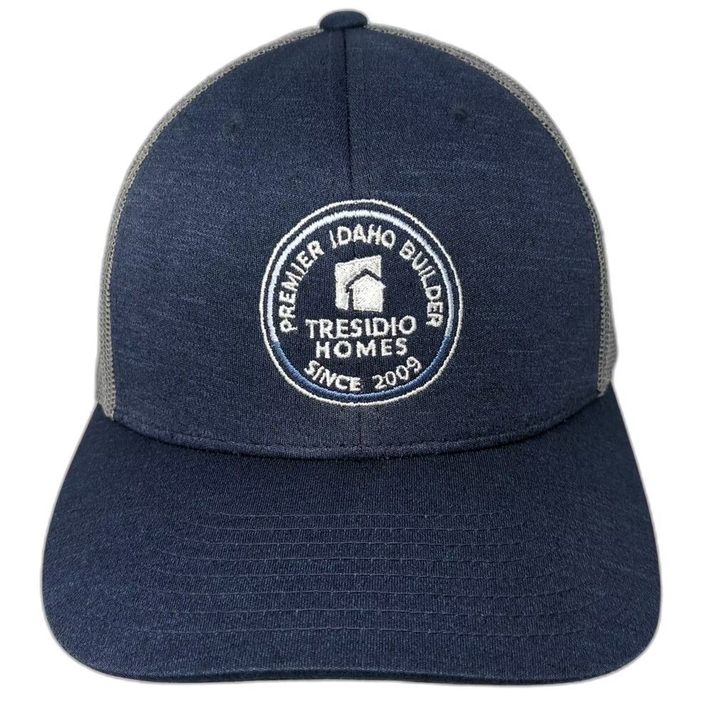 Team 365 Trucker Hat Blue Gray OS Tresidio Homes Idaho Builder Mesh Snapback